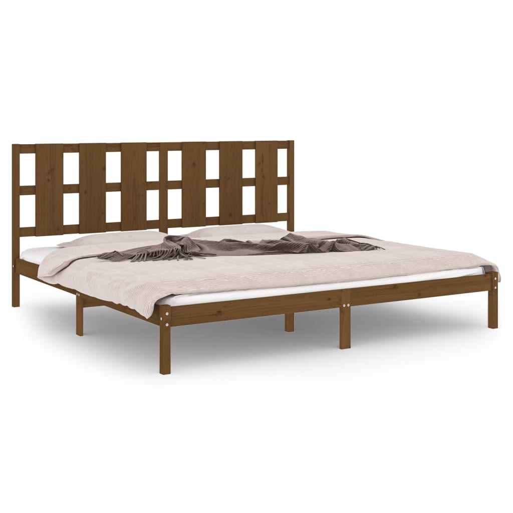 Sengeramme honningbrun heltre furu 200x200 cm
