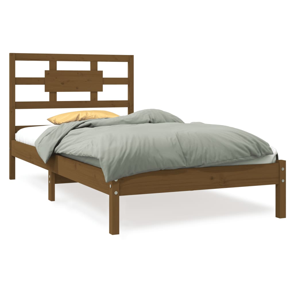 Sengeramme honningbrun heltre 100x200 cm