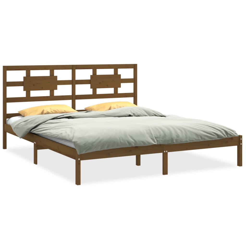 Sengeramme honningbrun heltre200x200 cm