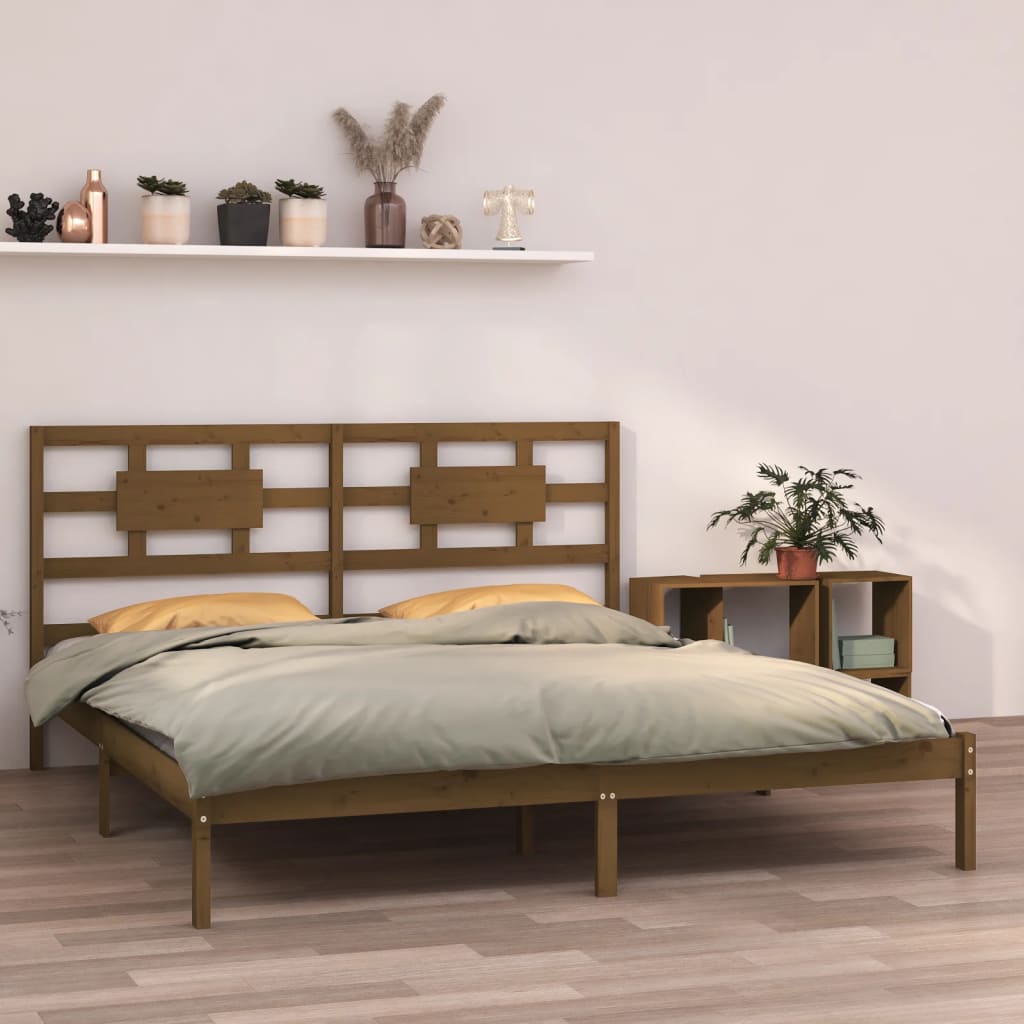 Sengeramme honningbrun heltre200x200 cm