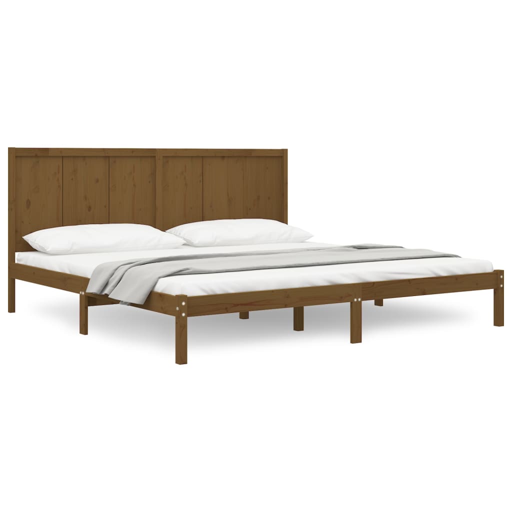 Sengeramme honningbrun heltre furu 200x200 cm