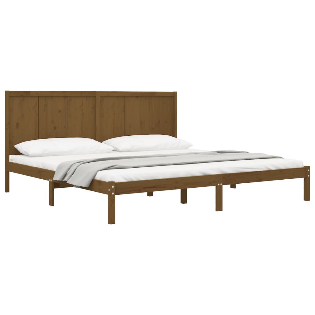 Sengeramme honningbrun heltre furu 200x200 cm