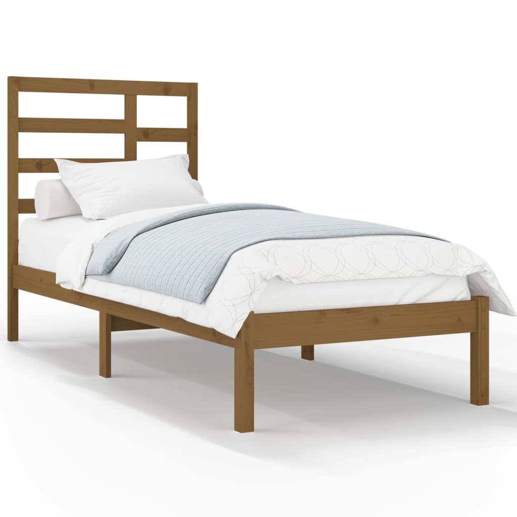 Sengeramme honningbrun heltre 100x200 cm