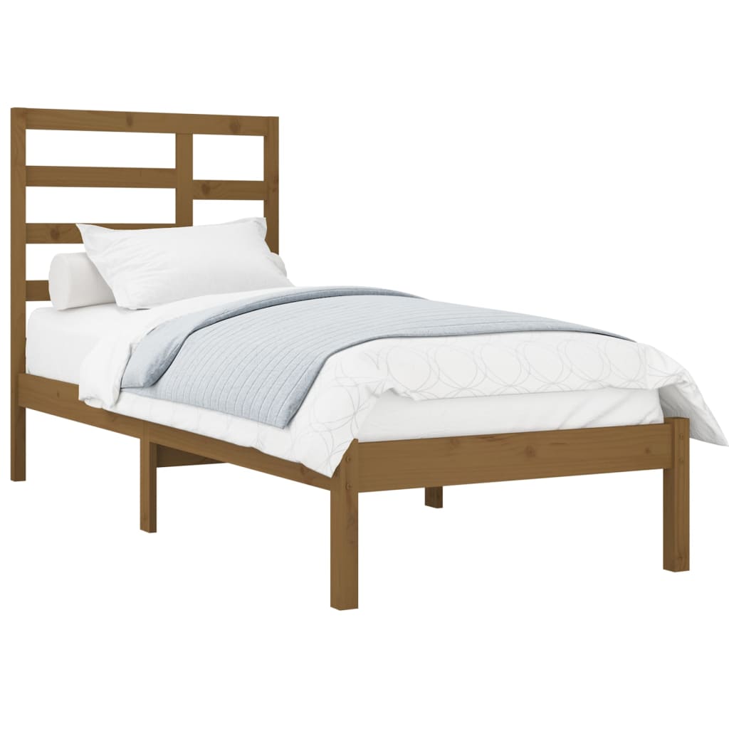 Sengeramme honningbrun heltre 100x200 cm