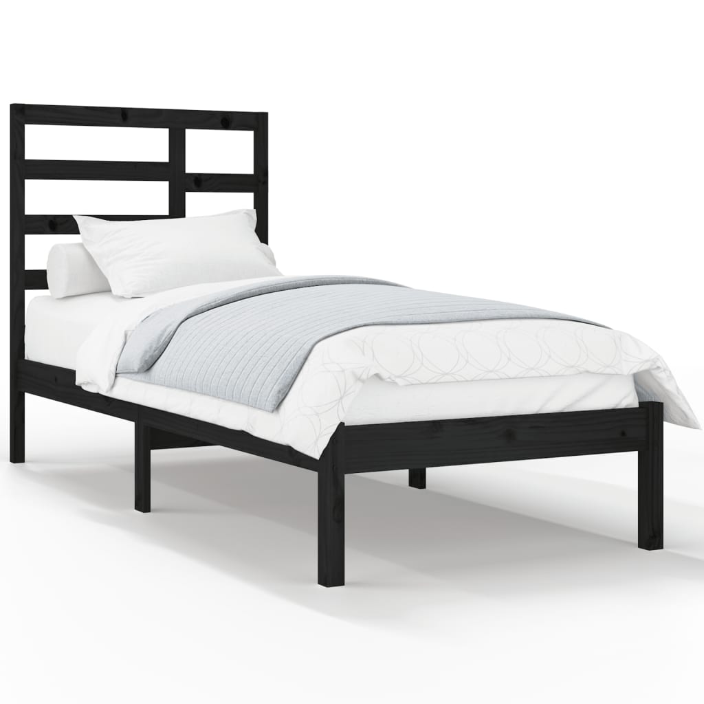 Sengeramme svart heltre 100x200 cm