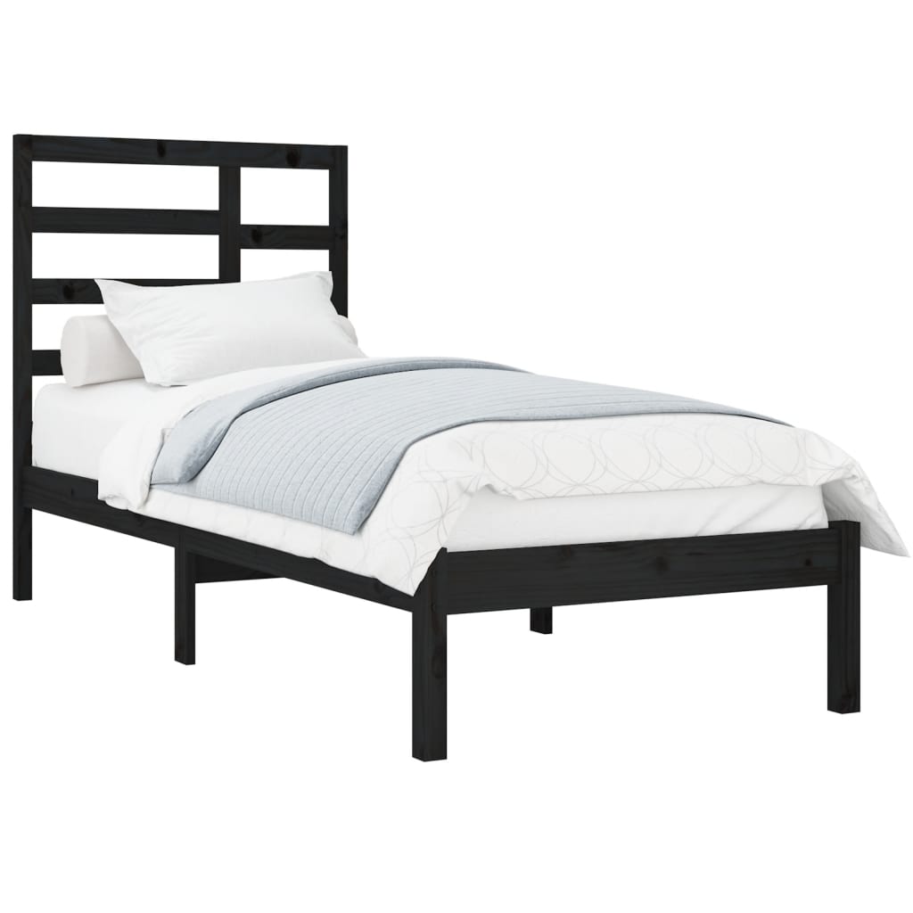 Sengeramme svart heltre 100x200 cm