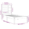 Sengeramme svart heltre 100x200 cm