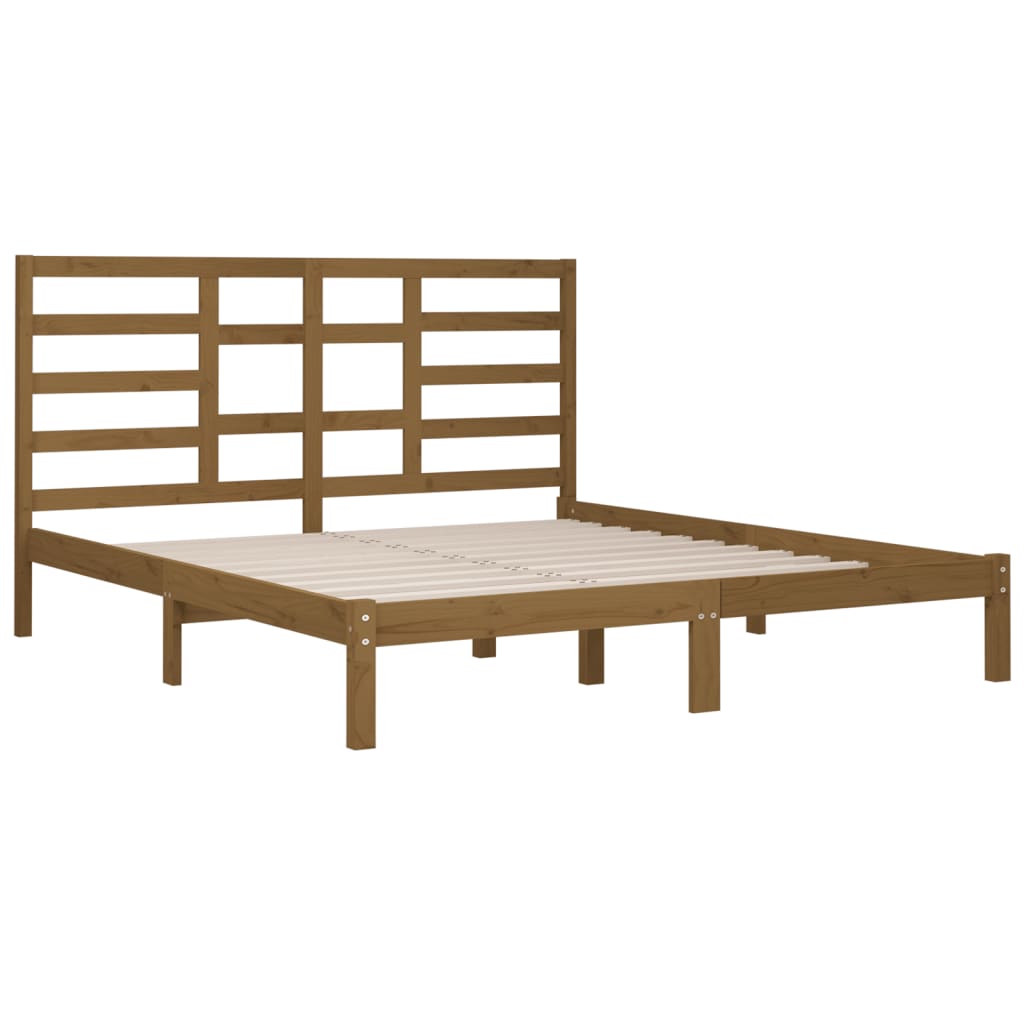 Sengeramme honningbrun heltre200x200 cm