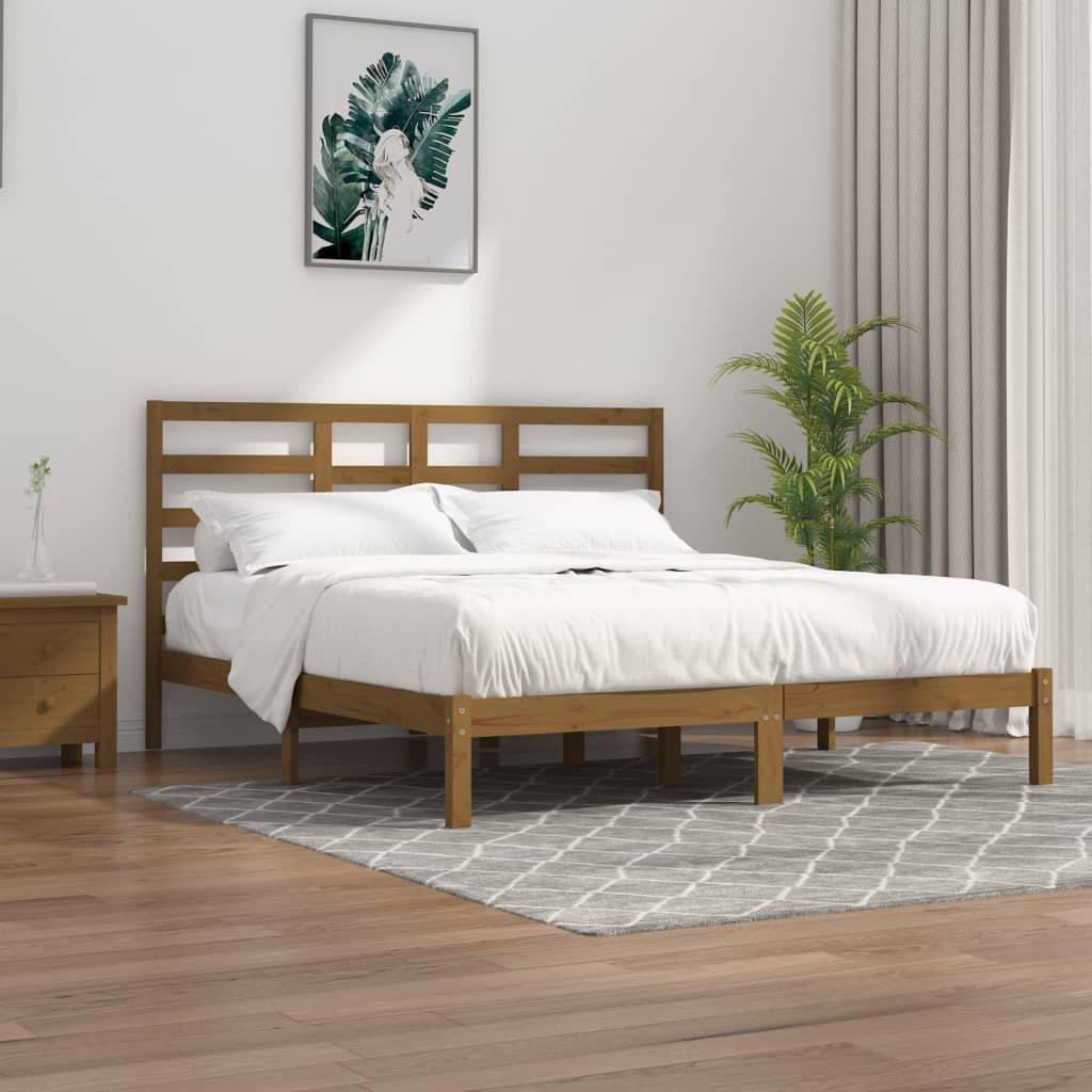 Sengeramme honningbrun heltre200x200 cm