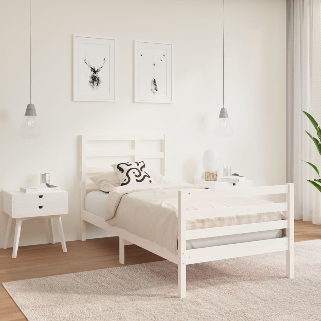 Sengeramme hvit heltre 90x190 cm Single