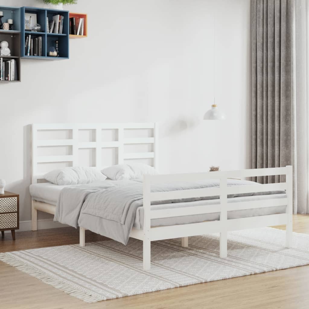 Sengeramme hvit heltre 140x200 cm