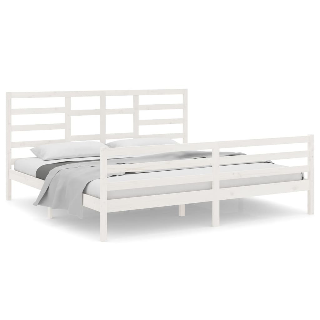 Sengeramme hvit heltre 200x200 cm