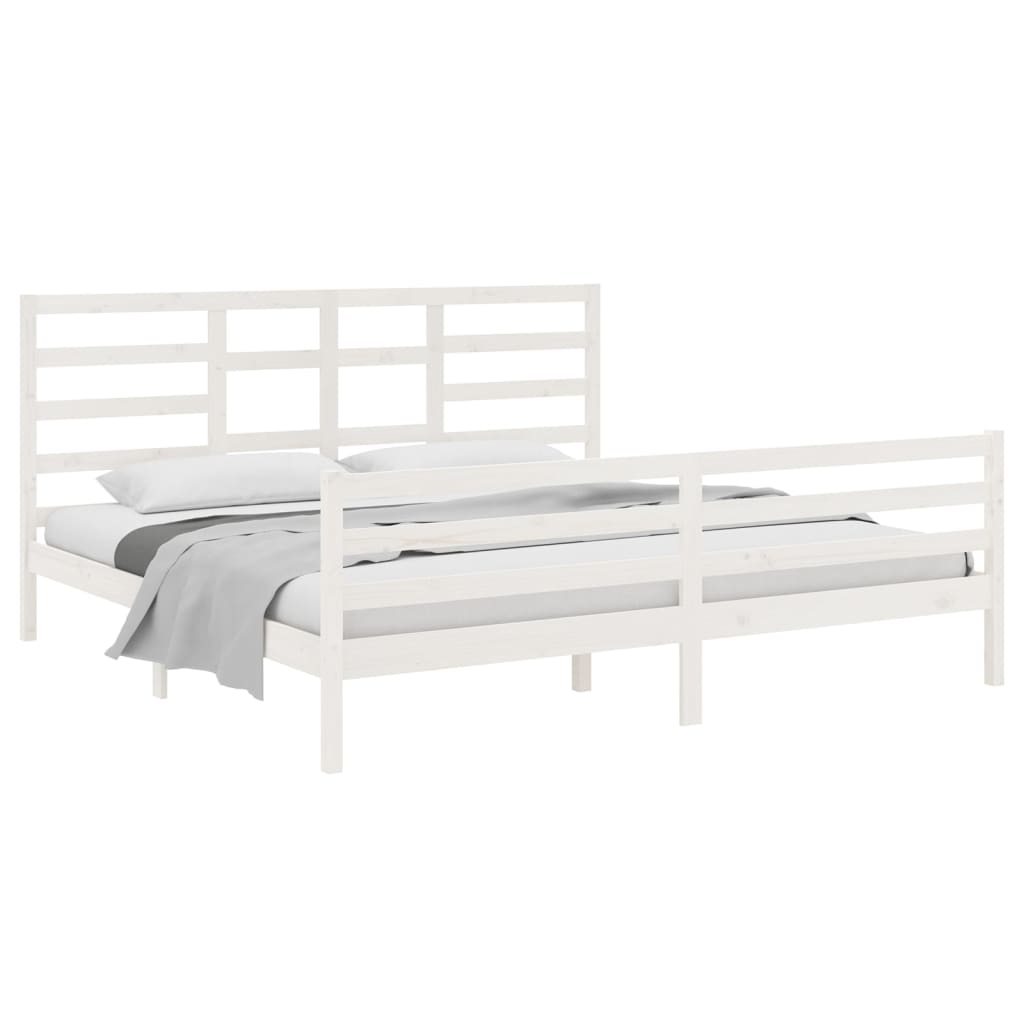 Sengeramme hvit heltre 200x200 cm