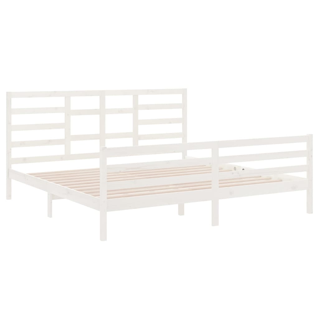 Sengeramme hvit heltre 200x200 cm