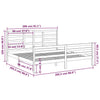 Sengeramme hvit heltre 200x200 cm