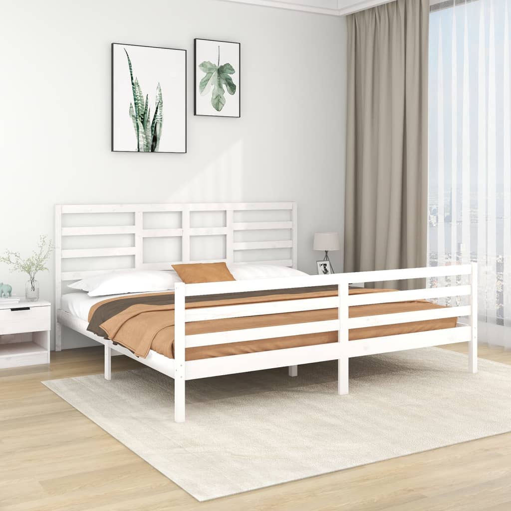 Sengeramme hvit heltre 200x200 cm