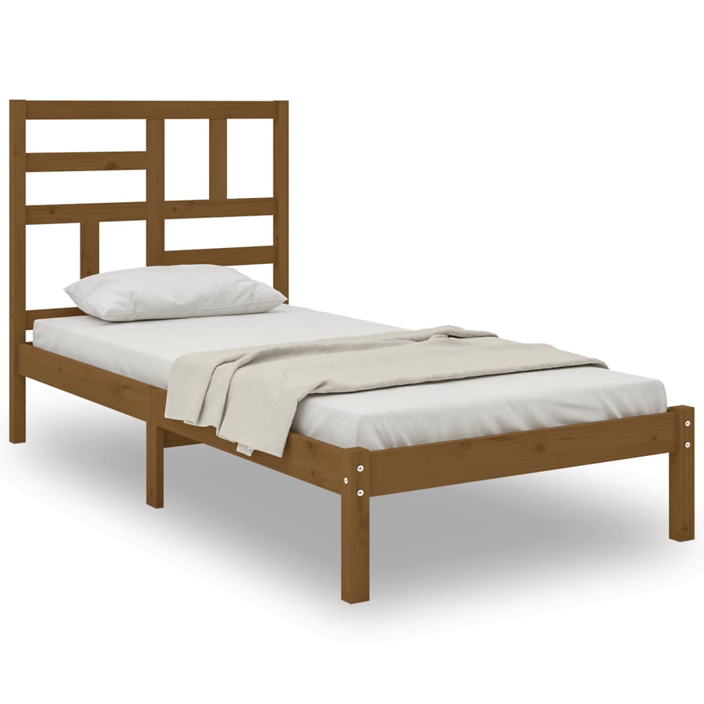 Sengeramme honningbrun heltre 100x200 cm