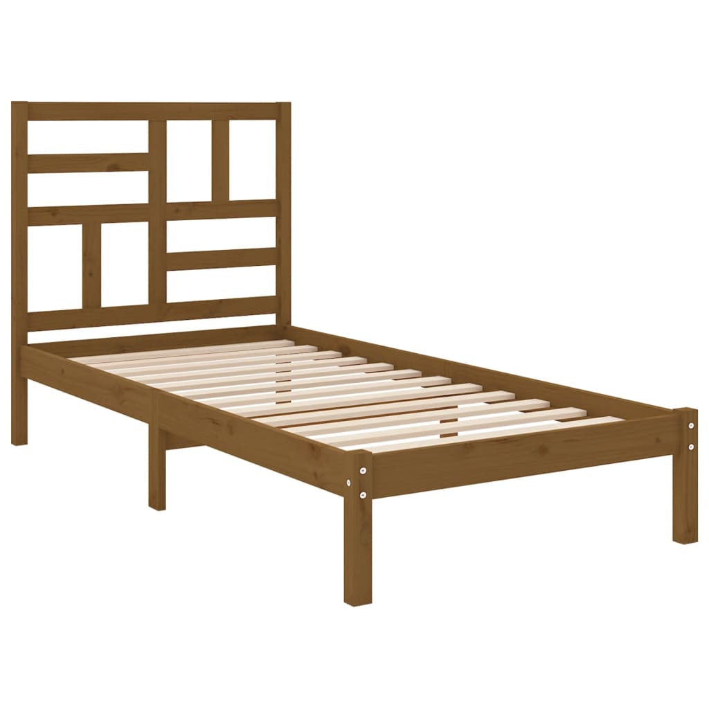 Sengeramme honningbrun heltre 100x200 cm