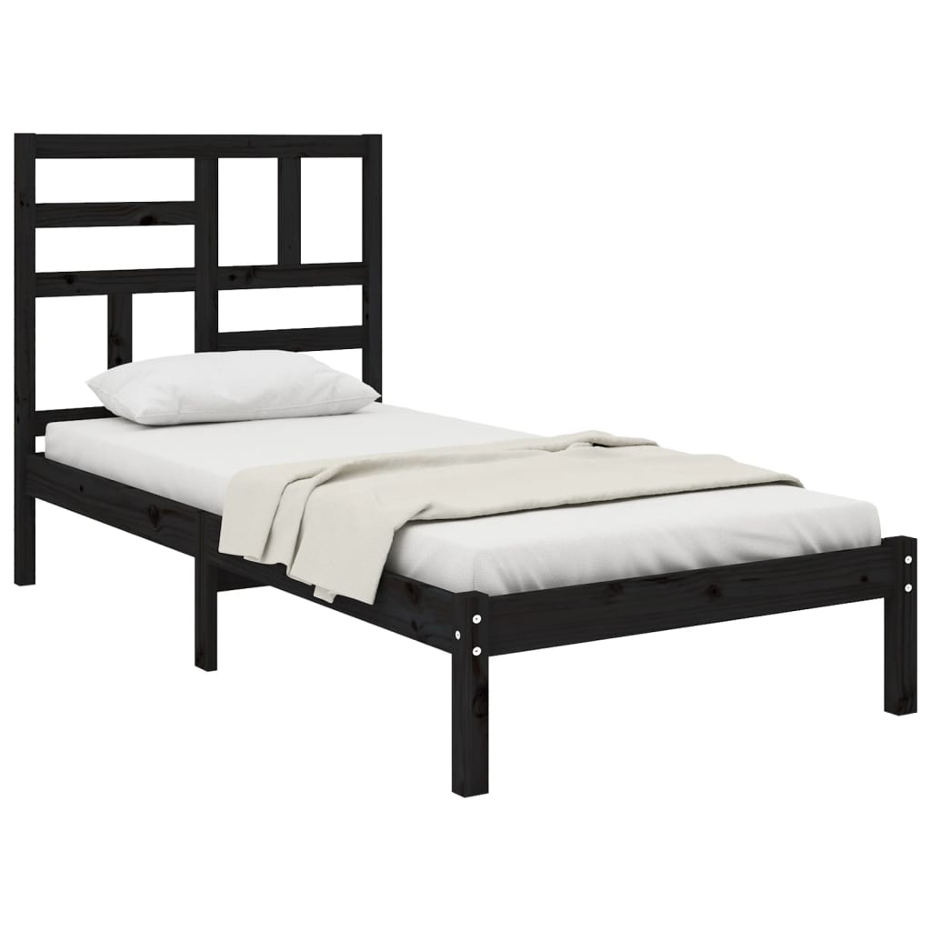 Sengeramme svart heltre 100x200 cm
