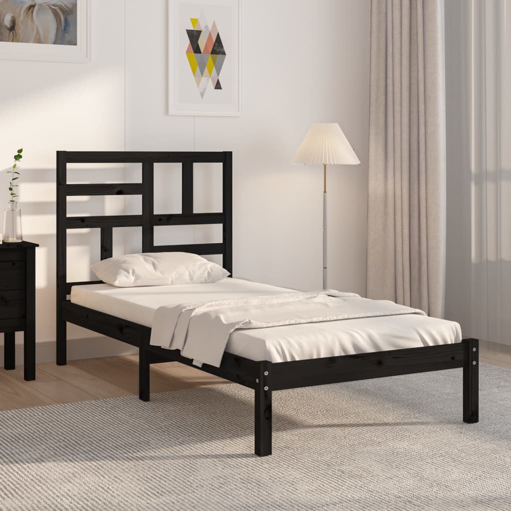 Sengeramme svart heltre 100x200 cm