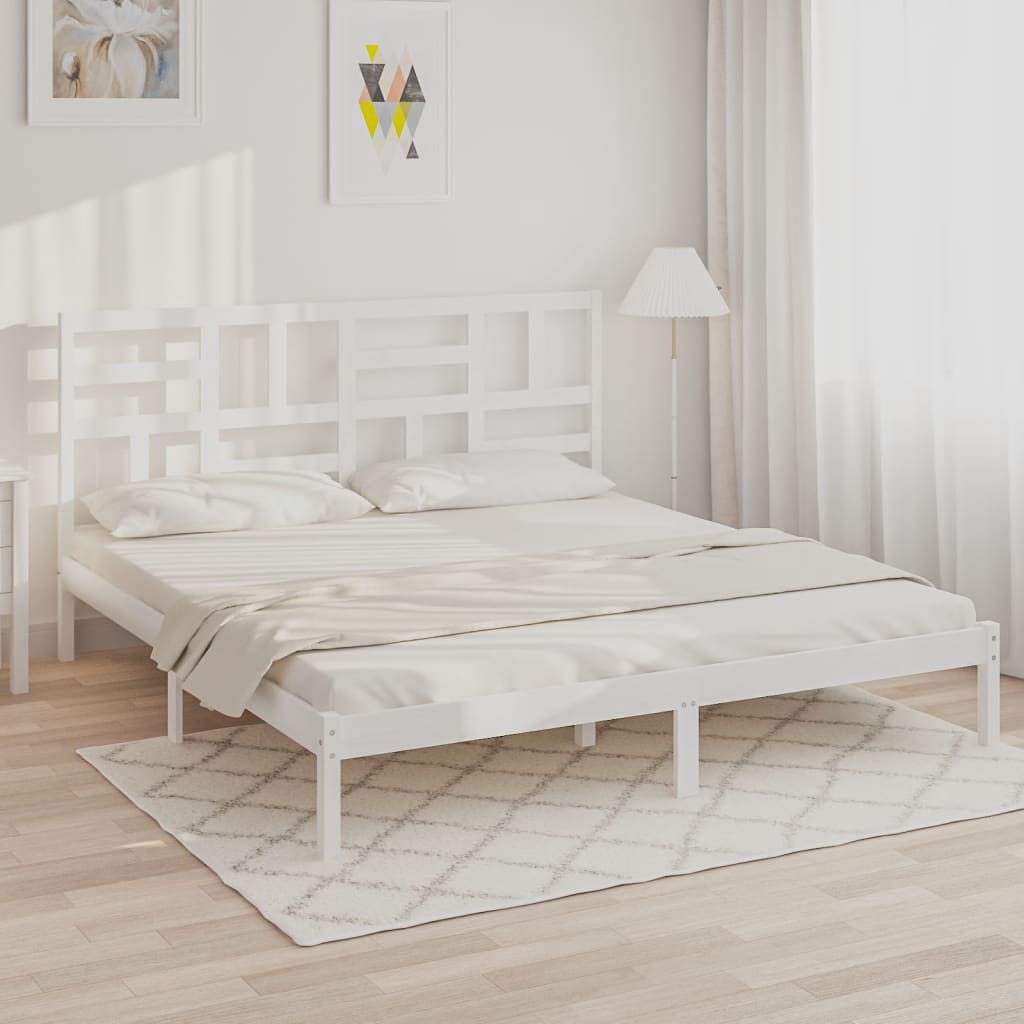 Sengeramme hvit heltre200x200 cm