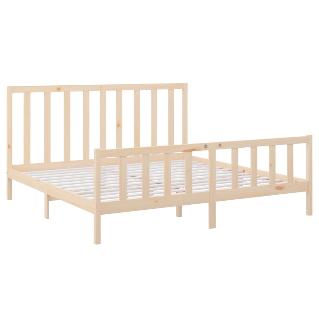 Sengeramme med madrass 200x200 cm heltre furu