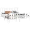Sengeramme med madrass hvit 200x200 cm heltre furu
