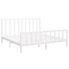 Sengeramme med madrass hvit 200x200 cm heltre furu