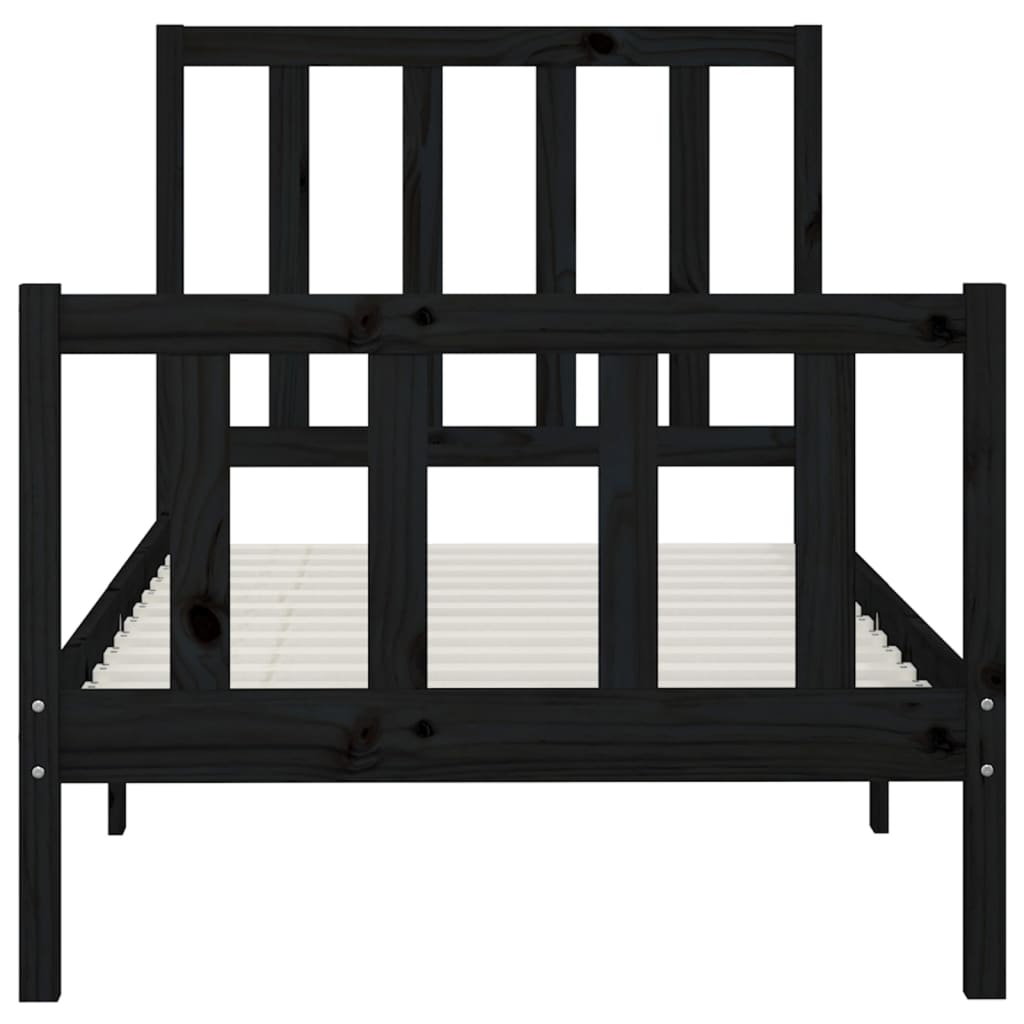 Sengeramme svart heltre 100x200 cm