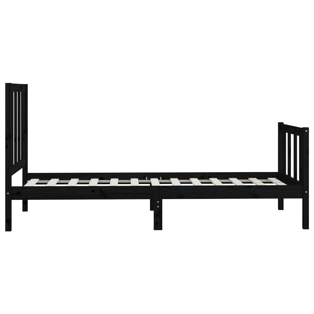 Sengeramme svart heltre 100x200 cm