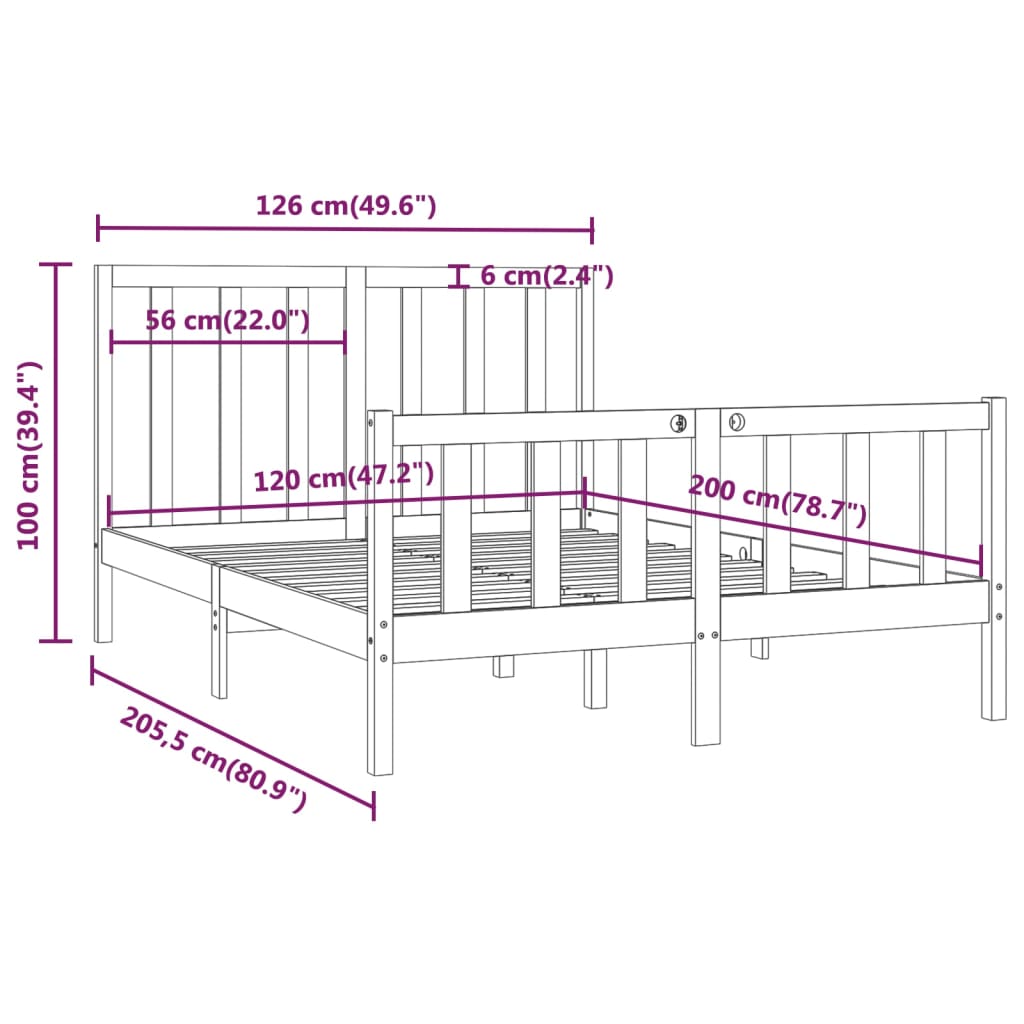 Sengeramme heltre 120x200 cm