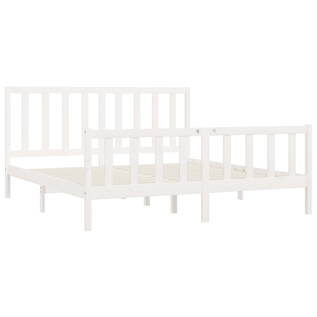 Sengeramme hvit heltre 200x200 cm