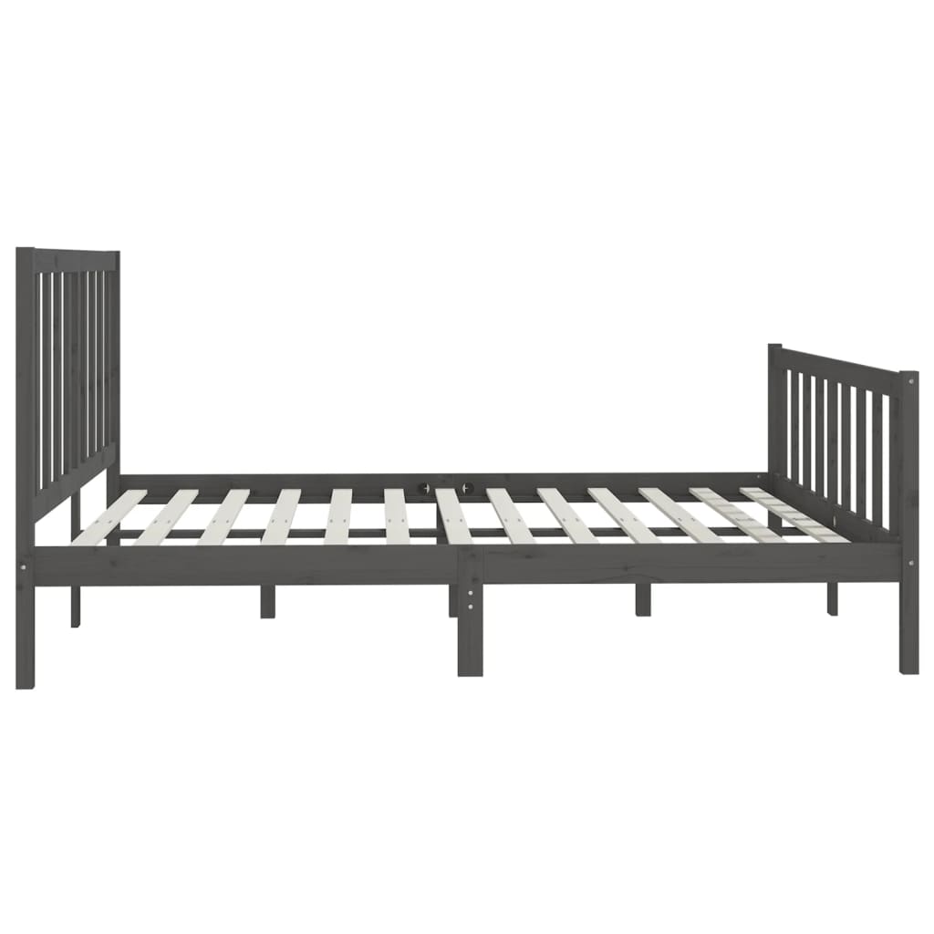 Sengeramme grå heltre 200x200 cm