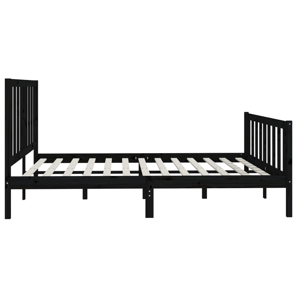 Sengeramme svart heltre 200x200 cm