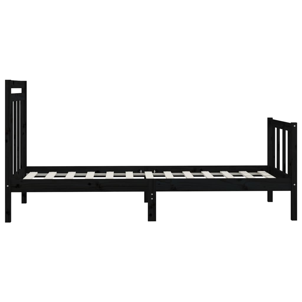 Sengeramme svart heltre furu 100x200 cm