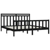 Sengeramme svart heltre furu 200x200 cm
