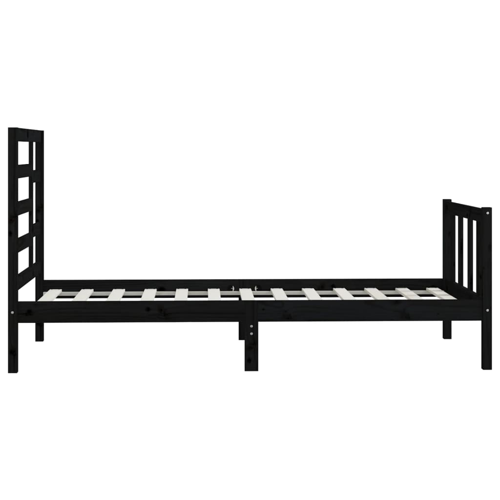 Sengeramme svart heltre furu 100x200 cm