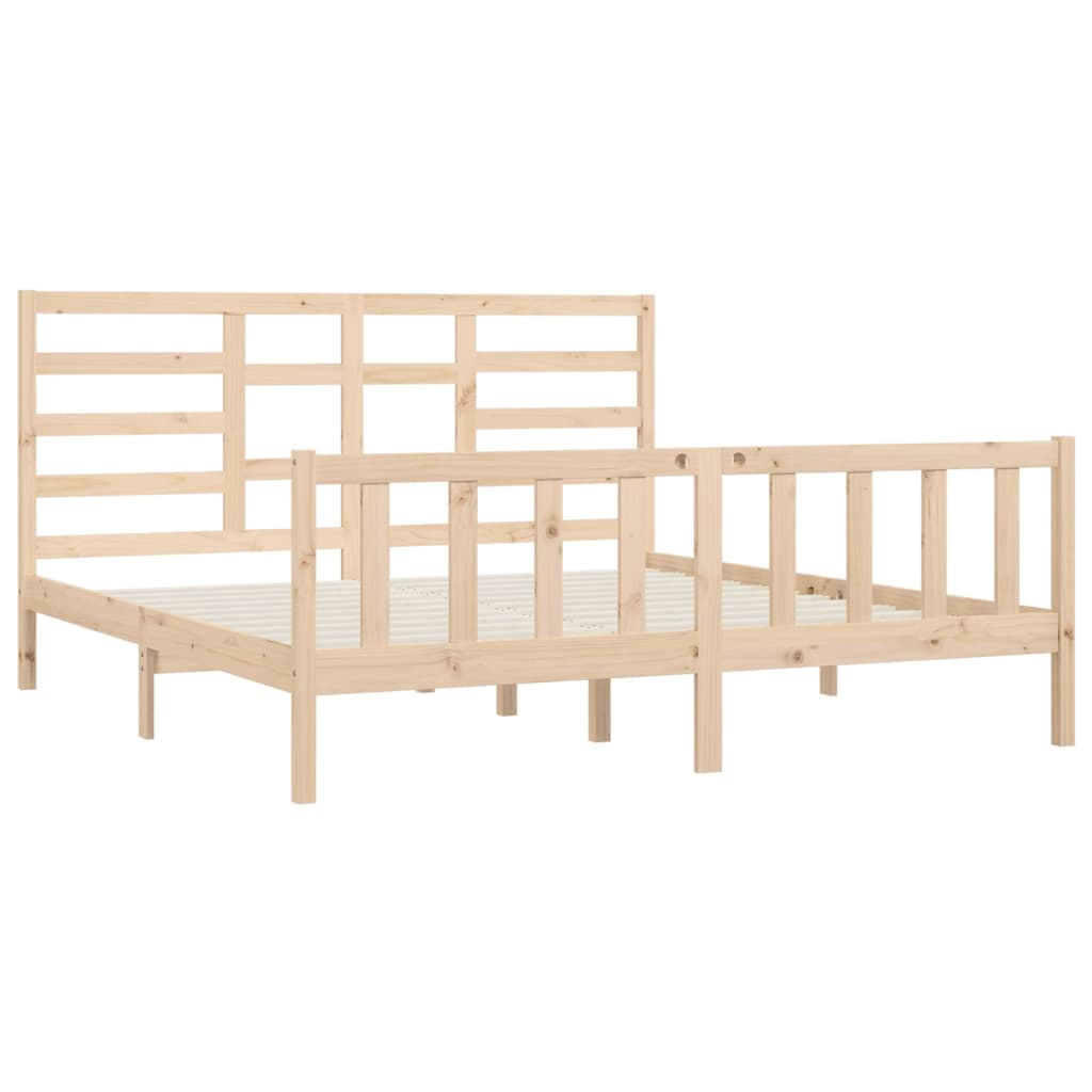 Sengeramme med madrass 200x200 cm heltre furu