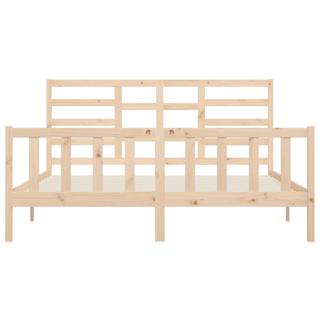 Sengeramme med madrass 200x200 cm heltre furu