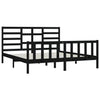 Sengeramme svart heltre furu 200x200 cm