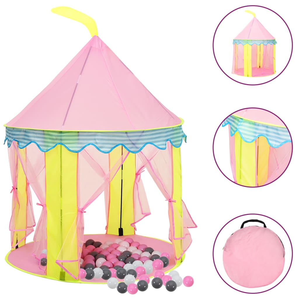 Leketelt med 250 baller rosa 100x100x127 cm