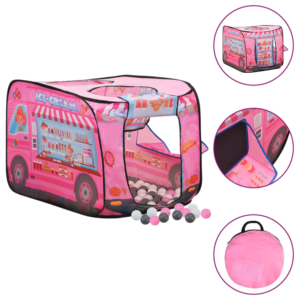 Leketelt med 250 baller rosa 70x112x70 cm