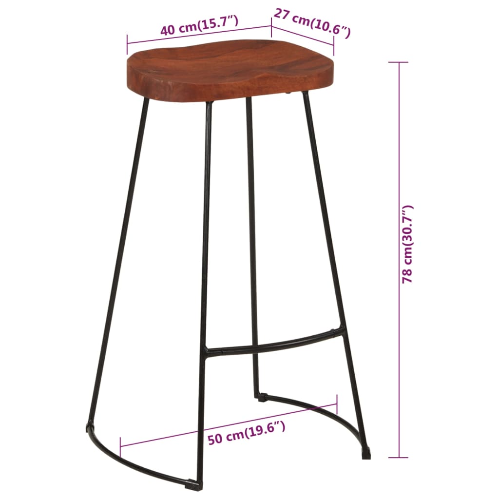 Gavin-barkrakker 2 stk 50x40x78 cm heltre mango