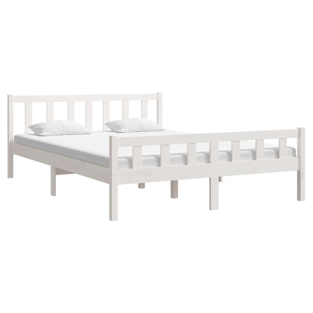 Sengeramme hvit heltre 150x200 cm King Size