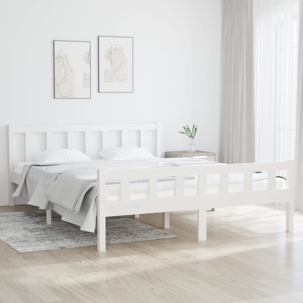 Sengeramme hvit heltre 150x200 cm King Size