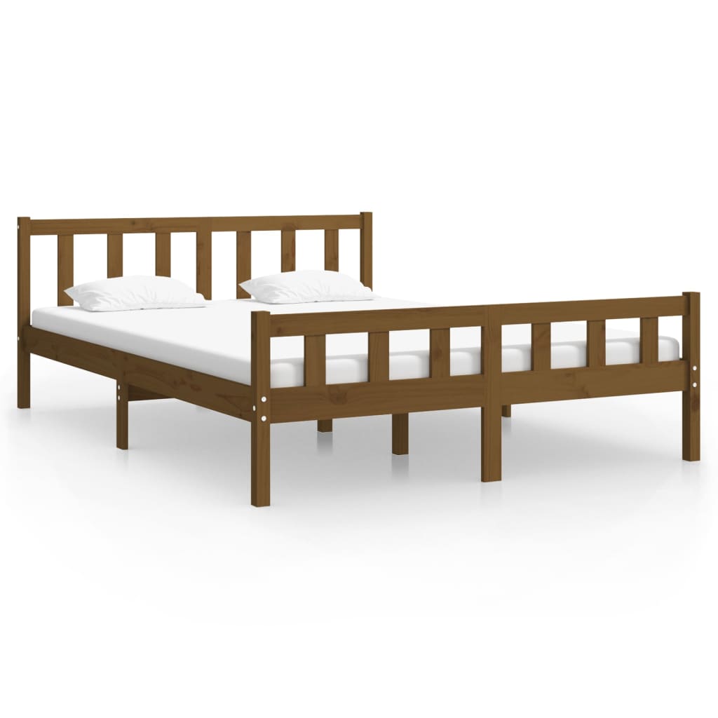 Sengeramme honningbrun heltre 150x200 cm King Size