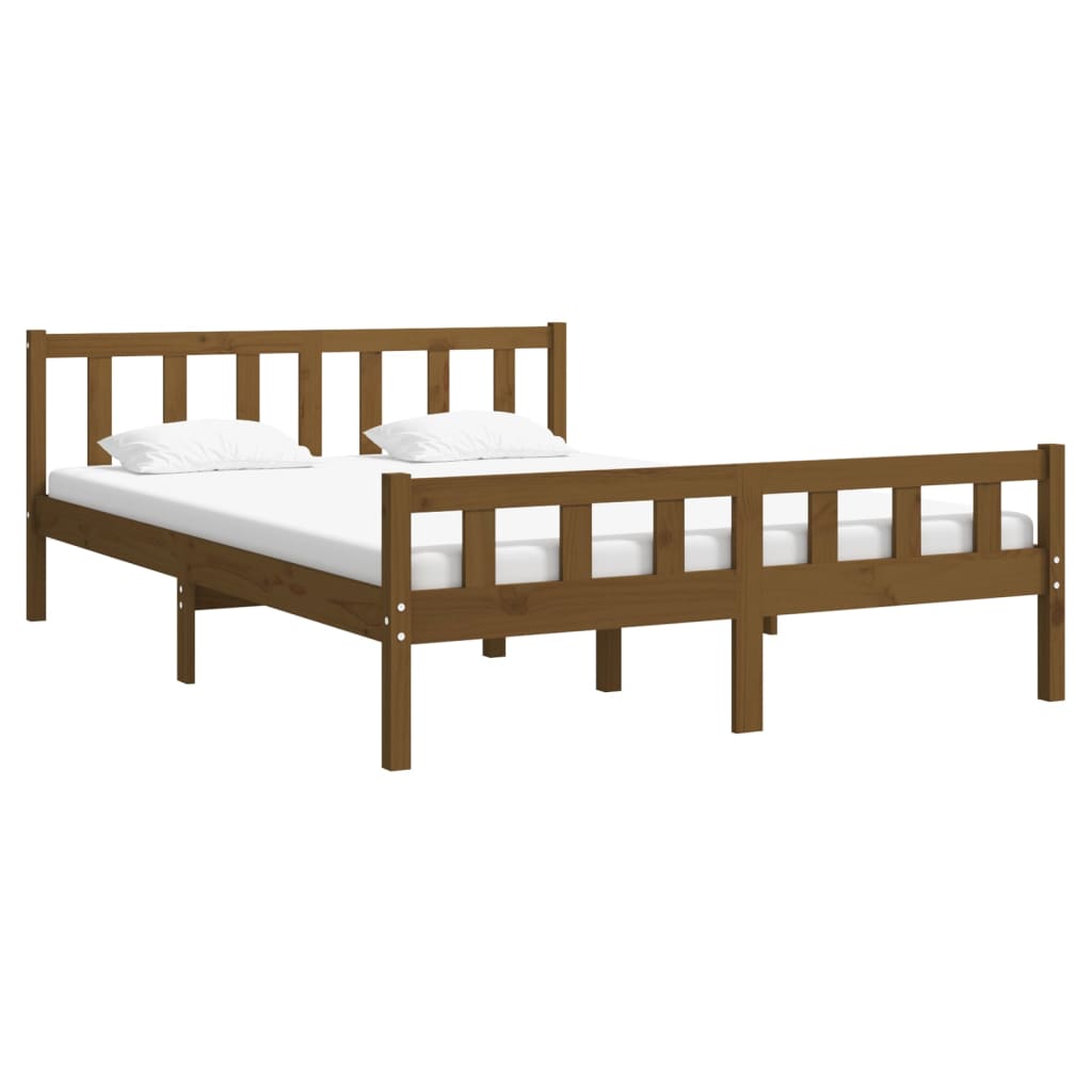 Sengeramme honningbrun heltre 150x200 cm King Size