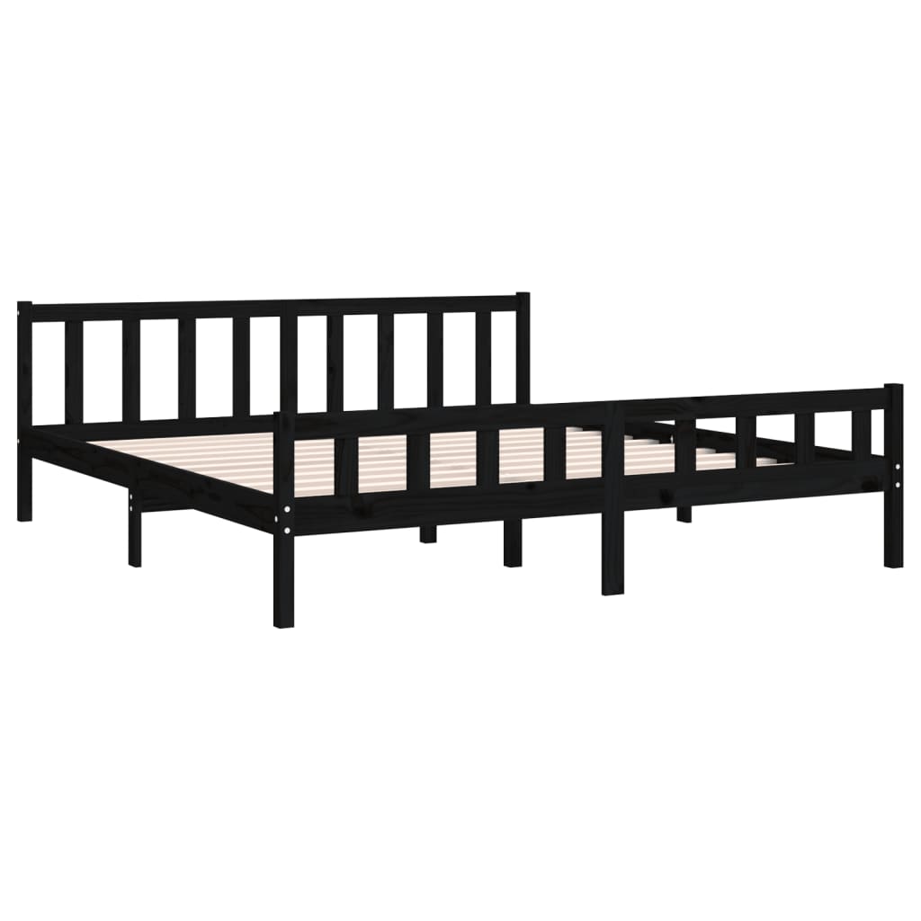 Sengeramme svart heltre 160x200 cm