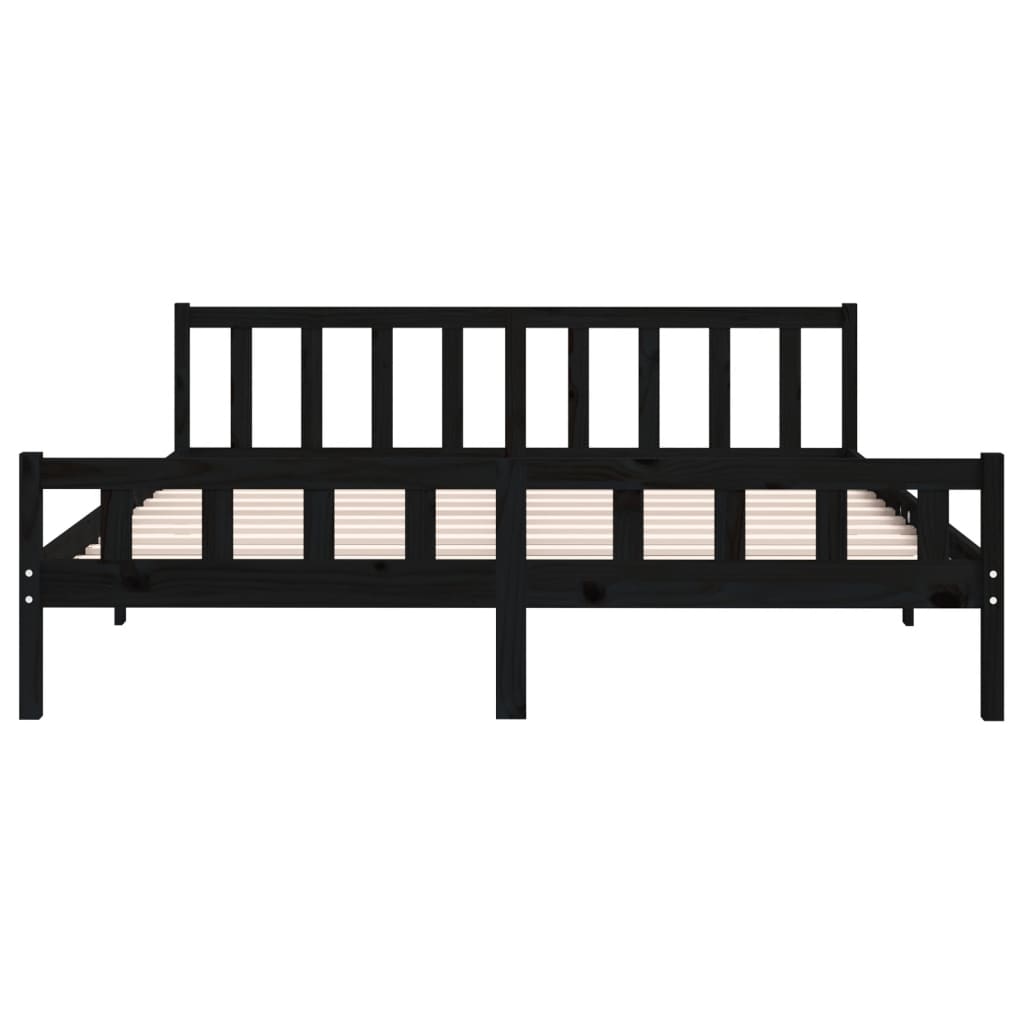 Sengeramme svart heltre 160x200 cm