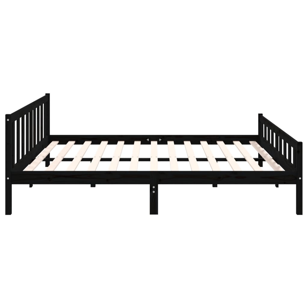 Sengeramme svart heltre 160x200 cm